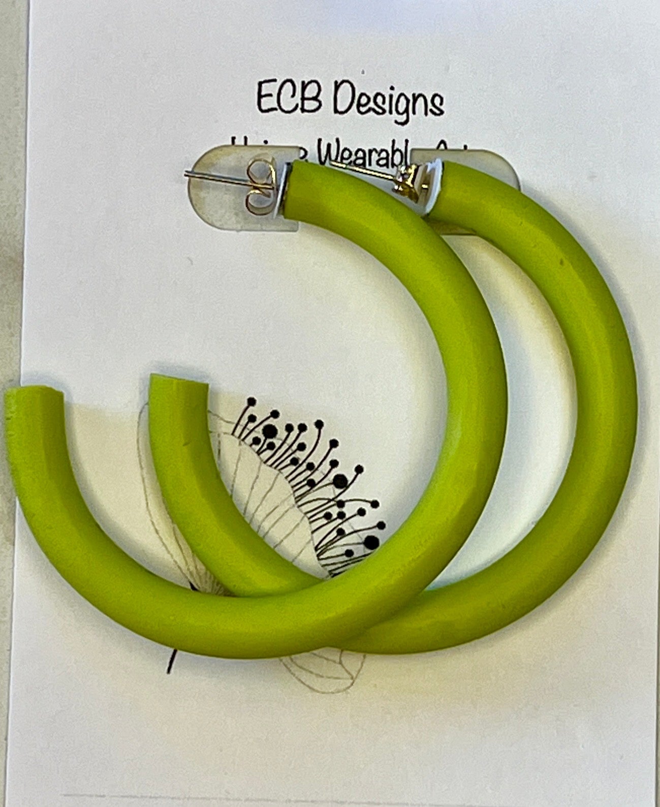 Bright Green Large Hoop Posts