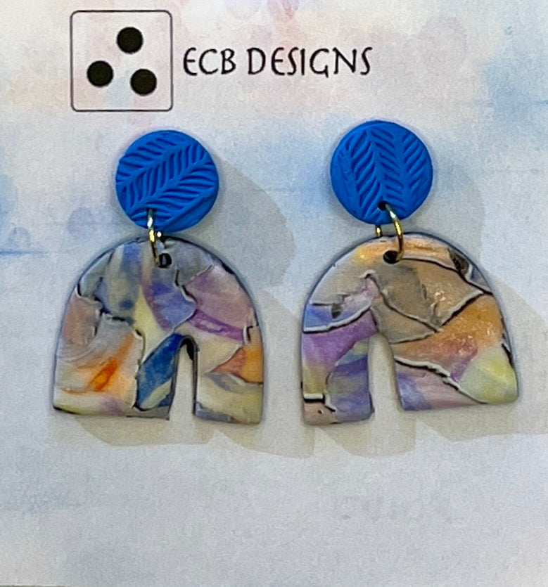 Pastel Watercolor Post Fun Earrings
