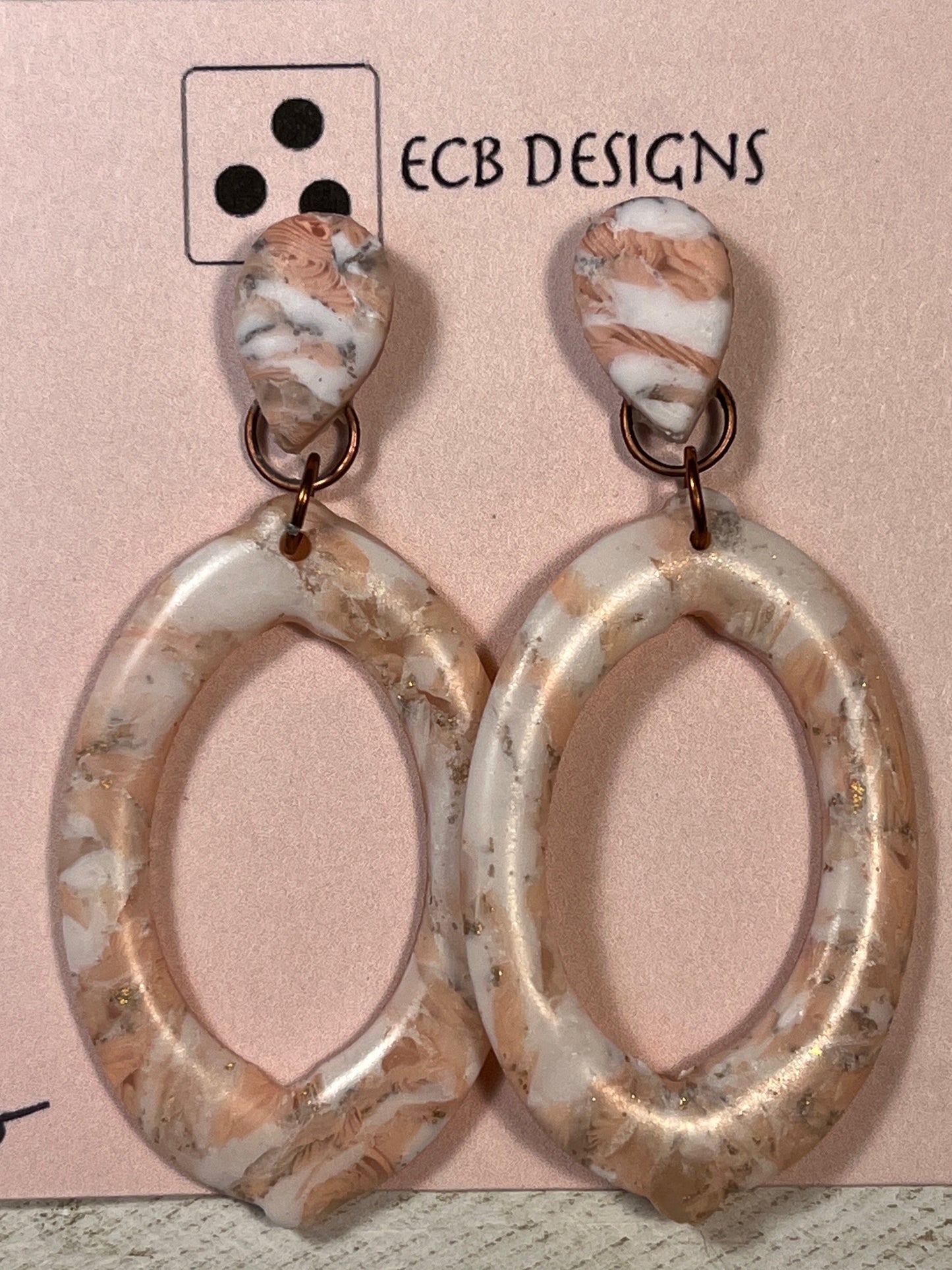 Boho Peach Marble Ellipse Window Posts