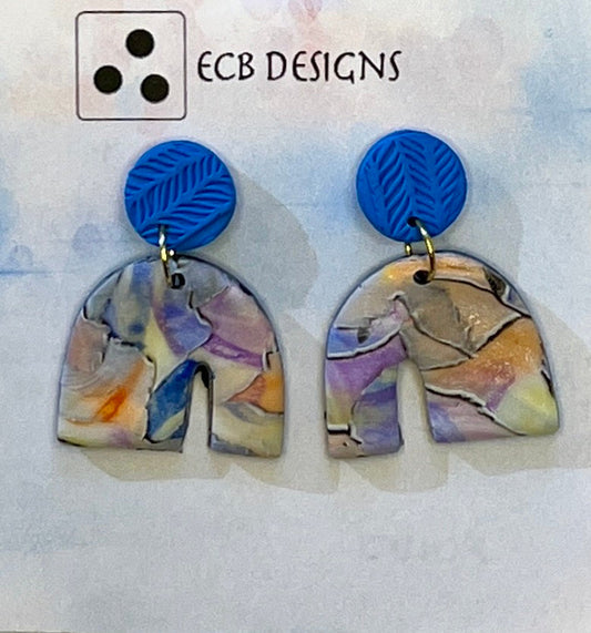 Pastel Watercolor Post Fun Earrings