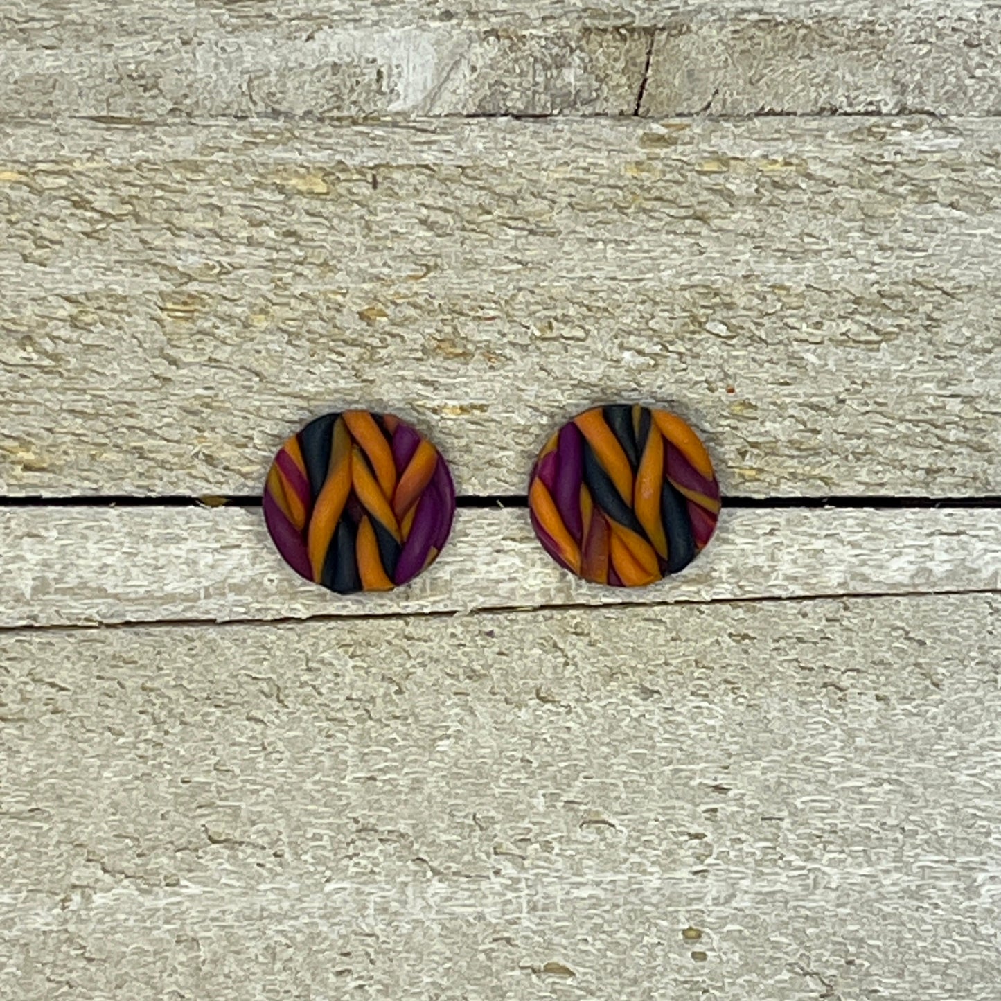 Knit Pattern in Falls Colors Post Earrings