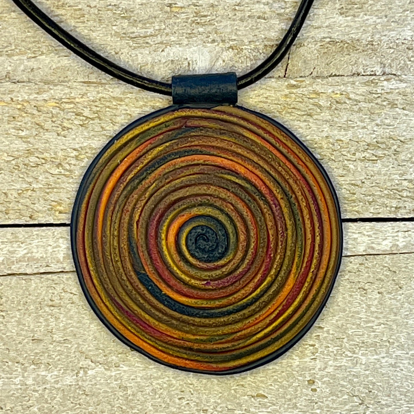Luscious Fall Colors Wrapped in a Circle Pendant