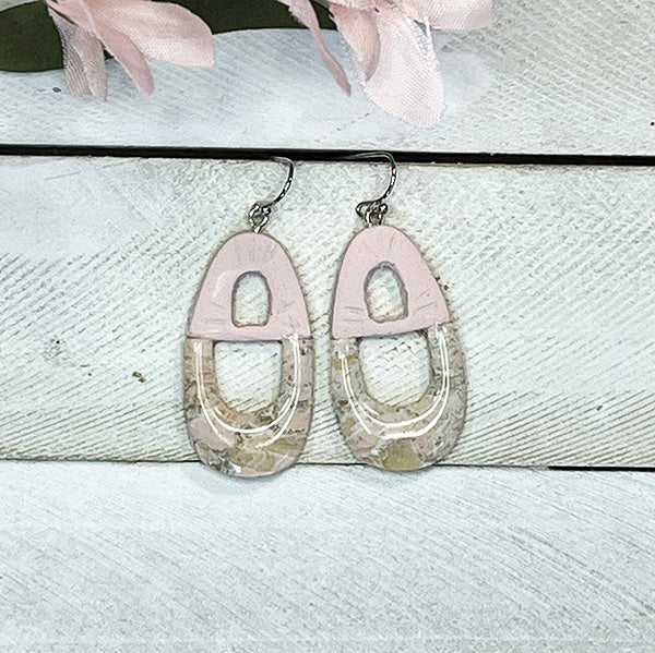 Pink Marble Dangles