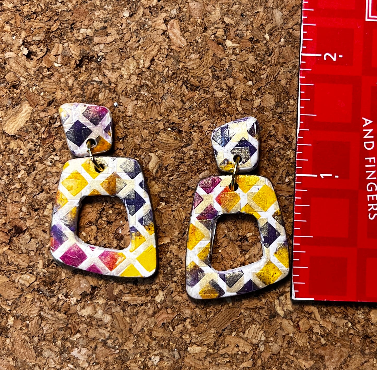Stained Glass Lattice Open Earrings
